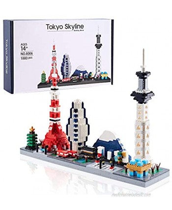COZYMASS Architecture Tokyo Skylines Building Blocks Collection Micro Block 1880 pcs with Color Box for for Adults and Children