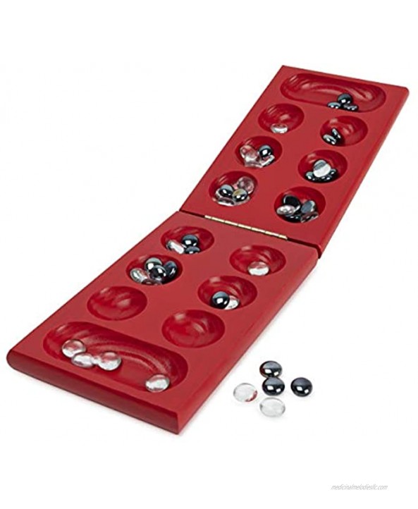 FAO Schwarz Mancala Game with Folding Wood Board Strategy Game for Adults and Kids Ages 6 and up