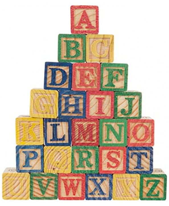 Hey! Play! ABC and 123 Wooden Blocks- Alphabet Letters and Numbers Learning Block Set-Educational STEM Toy for Toddlers and Preschool Age Children