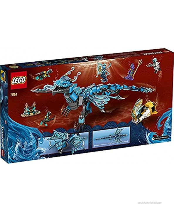 LEGO NINJAGO Water Dragon 71754 Building Kit; Battle Playset with Posable Ninja Dragon Toy and NINJAGO NYA; New 2021 737 Pieces