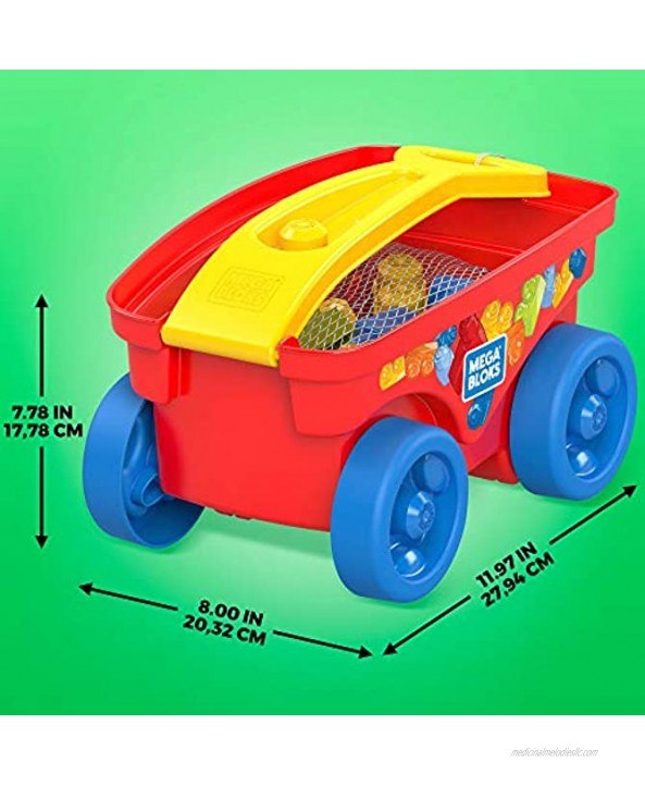 Mega Bloks Pull ‘n Play Wagon Preschool Building Set Learning Toy GPY95