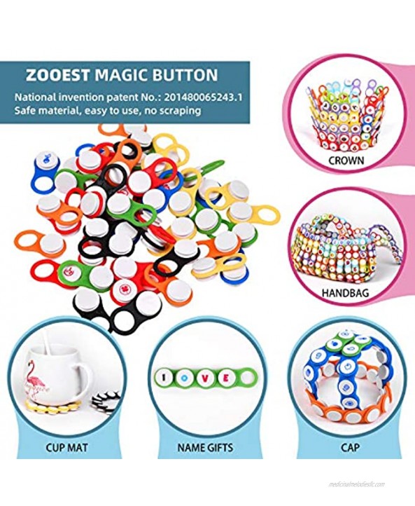 N A Zooest Building Block Interlocking Puzzle Toys 144pcs DIY Plastic Buckle Button Toys for Age 4 5 6 7 8 9 10 Years Great Button Art Toys for Gifts