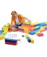 Playlearn Jumbo Foam Building Blocks with Peg Connectors – 80 Pieces Multi-Colored Stacking Blocks for Kids – Safe Non-Toxic EVA Foam
