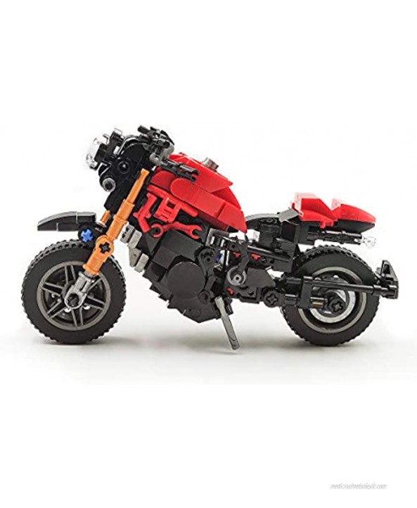 ShupBear Creator Expert Red Cross-Country Motorcycle Set,Adult Car Model,Building Blocks 237 PCS