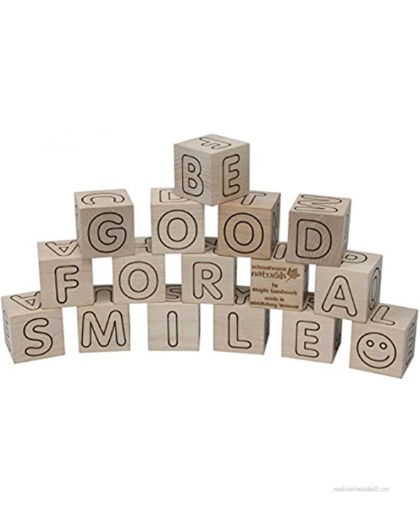 Simple Wooden ABC Blocks Made in USA