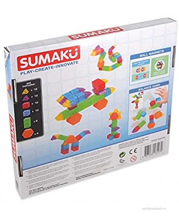 SUMAKU 53 pcs Set The Original 3D Magnetic Building Blocks for Creative & STEM Play Educational Toys for Children Ages 3 Years +