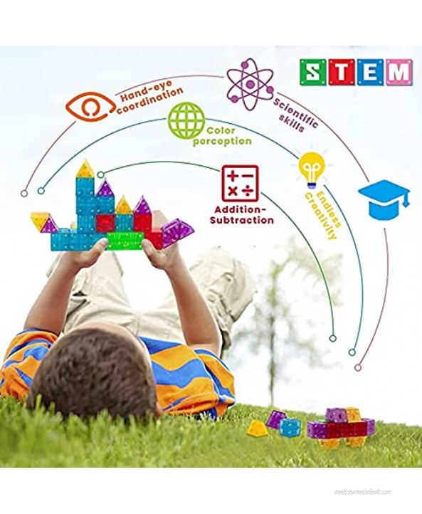 SUMAKU 53 pcs Set The Original 3D Magnetic Building Blocks for Creative & STEM Play Educational Toys for Children Ages 3 Years +