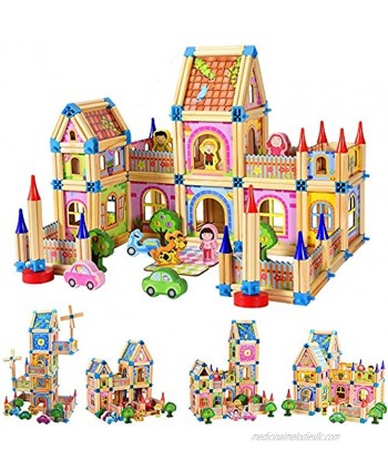 ZornRC Building Blocks Set for Kids STEM Toy with Minifigures Educational Wooden Castle Blocks for Boys and Girls Birthday Party Favors268 Pieces