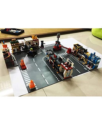 BOROLA 10" x 10" Classic City Road Building Block Base Compatible with All Major Brands 1pcs Cross Intersection