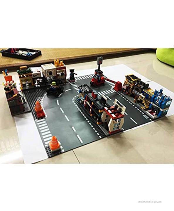BOROLA 10 x 10 Classic City Road Building Block Base Compatible with All Major Brands 1pcs Cross Intersection
