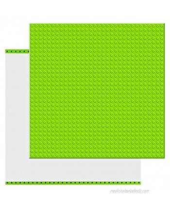 EKIND 2 PCS Self Adhesive Classic Building Brick Plate 10" x 10" Compatible for Building Brickyard Blocks All Major Brands Light Green…