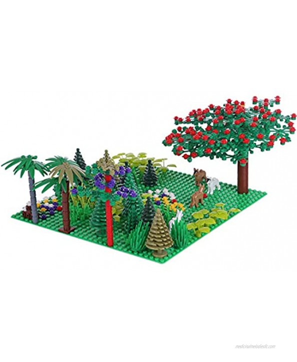 FenglinTech Tropical Jungle Scenery Toy Set 401Pcs DIY Small Particle Building Block Part with Baseplate 100% Compatible Building Blocks Toys Set