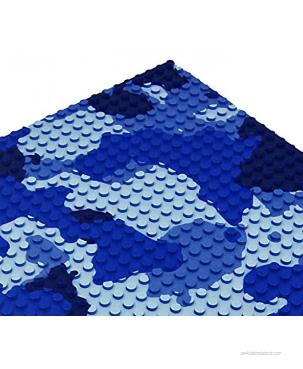 Y-SPACE 2 Base Block Plates 32x32 pegs or 10 x 10 Classic Building Brick Plate Compatible with All Major BrandsBlue Camouflage