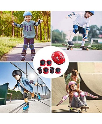 7PCS Set Universal Children Kids Protective Gear Set Comfortable Scooter Skate Roller Cycling Knee Pads Elbow Pads Set