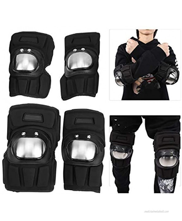 Alomejor Knee Guard Elbow Pads Protective Gear Outdoor Riding Support Brace Gear Skateboard Motorcycle Riding Safety