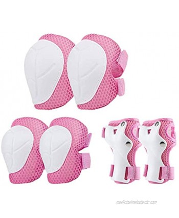 Anikea Kids Knee Pads Elbow Pads Wrist Guards,Toddler Protective Gear Set for Skating Cycling Bike Rollerblading Scooter