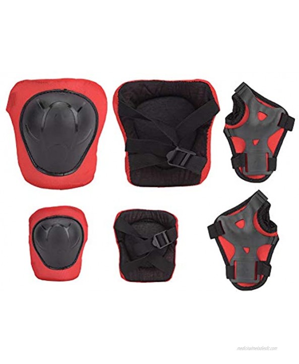 Dioche Polyester Fiber Kid Protective Gear Set Kid Elbow Pad with Wrist Effective Skating for Roller Sport Bikered