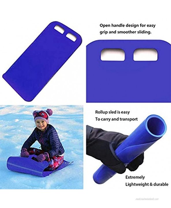 FreshWater Winter Snow Sled,Outdoor ski mat Winter Snow Sled Sports Skiing Pad Sled Snowboard Rolling Snow Slider Skiing Board for Kids Sled Snow Accessories