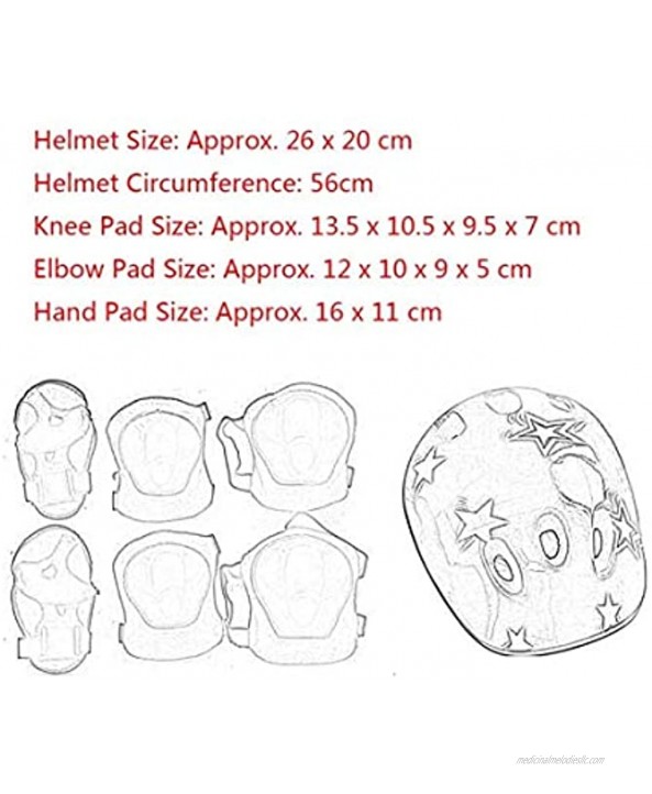 itchoate 7PCS Set Universal Children Kids Protective Gear Set Comfortable Scooter Skate Roller Cycling Knee Pads Elbow Pads Set Pink