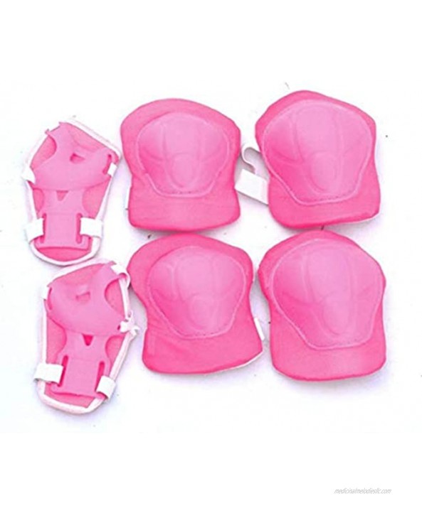 itchoate 7PCS Set Universal Children Kids Protective Gear Set Comfortable Scooter Skate Roller Cycling Knee Pads Elbow Pads Set Pink