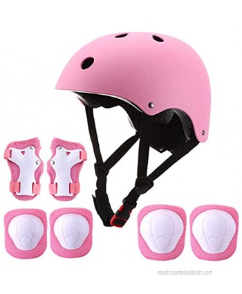 Kids Bike Helmet and Knee Pads Toddler Skateboard Helmet for Ages 2-8 Boys Girls with Protective Gear Set for Multi-Sport Skate Scooter Cycling Rollerblading