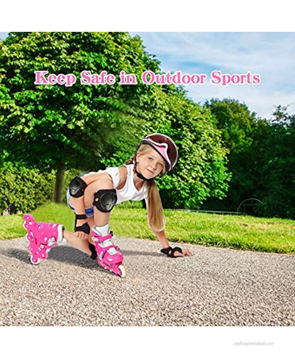 Kids Protective Gear Knee Pads Elbow Pads Wrist Pads Soft Set for Riding Multi-Sports Outdoor