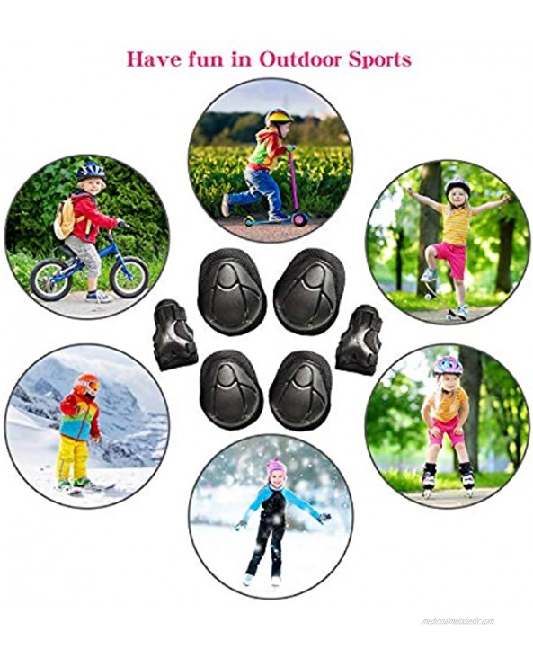 Kids Protective Gear Knee Pads Elbow Pads Wrist Pads Soft Set for Riding Multi-Sports Outdoor