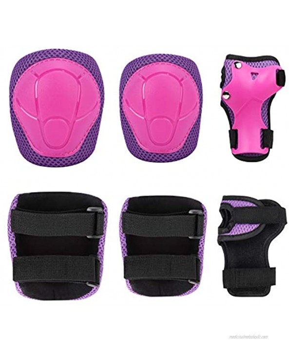 KUYOU Kids Protective Gear Knee Pads Elbow Pads with Wrist Guard for Skateboarding Inline Roller Skating Cycling Biking BMX Ski Scooter