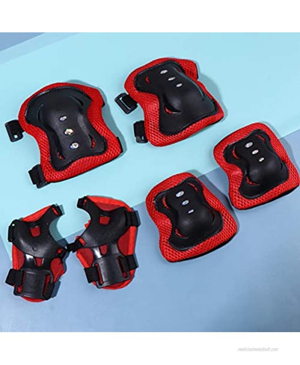 NUOBESTY 6pcs Kids Knee Pad Elbow Pads Guards Protective Gear Set for Roller Skates Cycling BMX Bike Skateboard Inline Skatings Scooter Riding