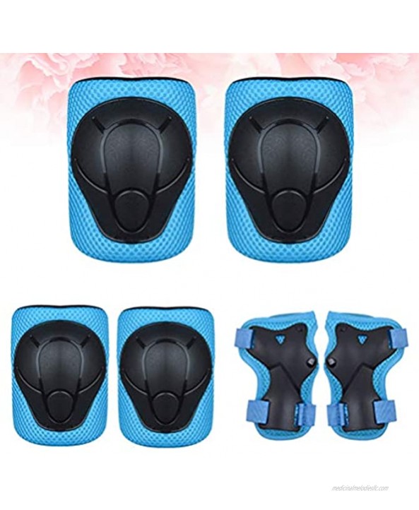 NUOBESTY 6pcs Kids Protective Gear Set Knee Pads Toddler Knee and Elbow Pads with Wrist Guards for Skating Cycling Bike Rollerblading Scooter