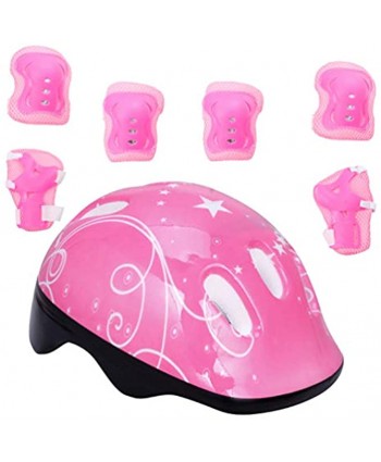 NUOBESTY 7pcs Kids Knee Pad Skating Helmet Elbow Pads Guards Protective Gear Set for Roller Skates Cycling BMX Bike Skateboard Skatings Scooter Riding