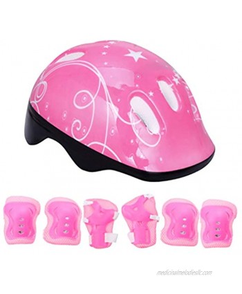 NUOBESTY 7pcs Kids Knee Pad Skating Helmet Elbow Pads Guards Protective Gear Set for Roller Skates Cycling BMX Bike Skateboard Skatings Scooter Riding