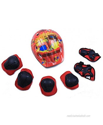 QERNTPEY Child Riding Protection Roller Skates Bicycle Skateboard Children Helmet Protective Gear Set Combination Complete Set Easy to Wear Color : Red Size : S