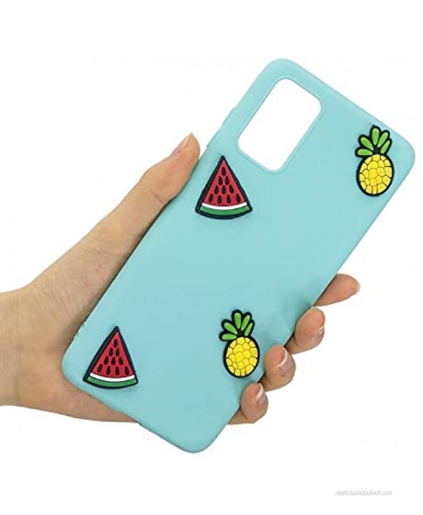 Soft TPU Case for Samsung Galaxy Note 20,3D Silicone Cover for Samsung Galaxy Note 20,Herzzer Candy Color Series Pineapple Watermelon Design Soft Gel Durable Slim Fit Rubber Bumper Case