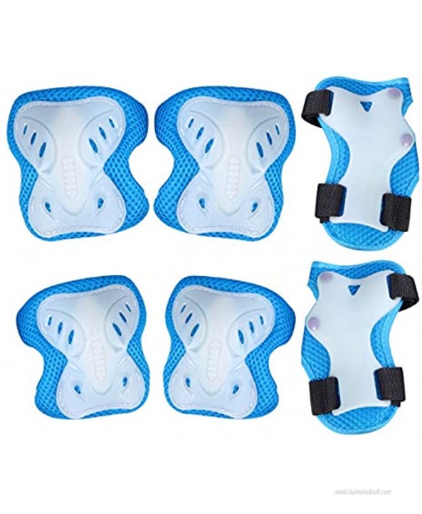 TOYANDONA 1 Set Kids Sport Protective Gear Bicycle Roller Skating Elbow Pads Wrist Guards Knee Pads for Kids Boys Girls Blue