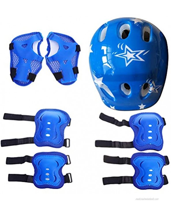 Toyvian 7pcs Skating Protective Gear Set Skate Protection Pads Skating Helmet for Toddler Child Scooter Skating Sports Outdoor