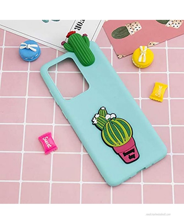 TPU Case for Galaxy Note 20 Ultra,Soft Rubber Cover for Galaxy Note 20 Ultra,Herzzer Ultra Slim Stylish 3D Cute Cactus Series Design Scratch Resistant Shock Absorbing Flexible Silicone Back Case