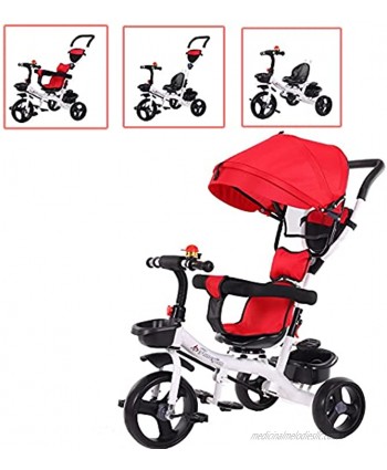 5-in-1 Tricycle for Toddlers Baby Ride-On Tricycle Trike Stroller Push Toddler Steel Play Safety Pedal Sunshade Storage Basket and Push Handle Toddler Tricycle for Ages 6 Months -6 Years Red
