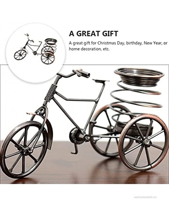BESPORTBLE Metal Bike Figurine Tricycle Pen Holder Bicycle Model Miniature Dollhouse Desktop Crafts Ornaments for Office Home