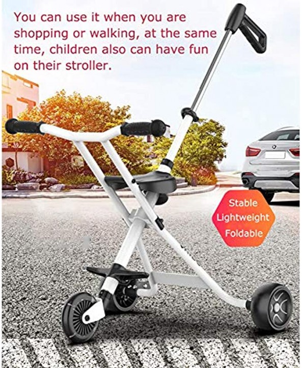 COOL-Series Kids Trike Toddlers Children Tricycle Stroller Trike Scooter 5 Auxiliary Wheels Pedal and Safe Fence Bike for 3 4 5 6 Years Old Boys Girls Indoor & Outdoor with Handle