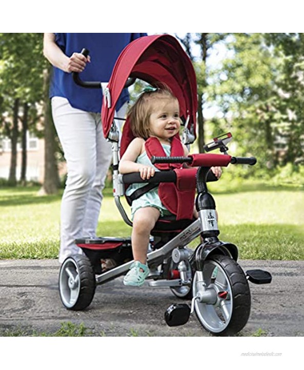 Huffy Malmö 4-in-1 Canopy Trike with Adjustable Push Handle Folding Footrest Removable Canopy