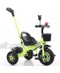 LIYANSHENGDQ Kids' Tricycles Kids Tricycle Adjustable Seat Children 3 Wheel Pedal Bike with Removable Parents Push Handle Bar and Basket for 1-6 Years Kids and Toddlers 90-120 cm,Green