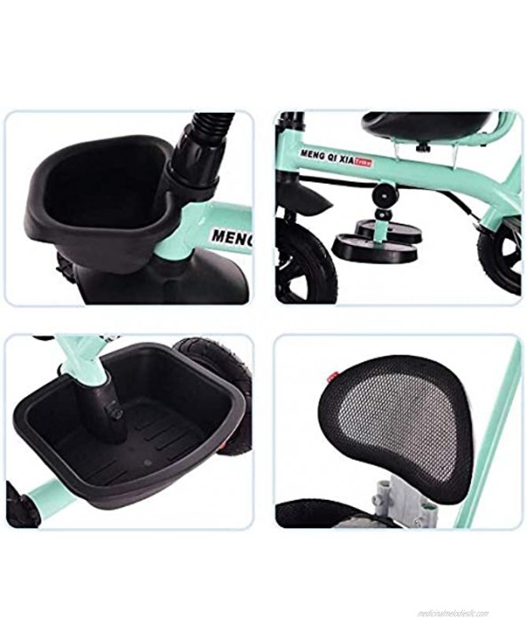LIYANSHENGDQ Kids' Tricycles Kids Tricycle with Removable Parents Push Handle Bar Children 3 Wheel Pedal Bike with Foam Tyres for 1-6 Years Kids and Toddlers 25 kg Capacity Color : Black