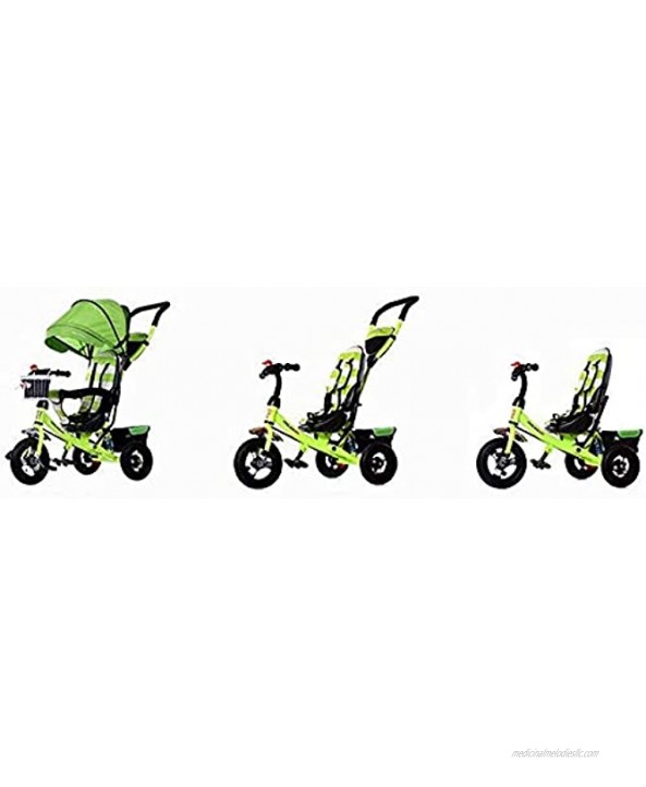 NUBAO Stroller Wagon Baby Trike Foldable,3 Wheel Push Maximum 4 in 1 Childrens Folding Tricycle for 6 Months to 5 Years Weight 30 kg Color : Green Over 1 Year Old Girl Gifts