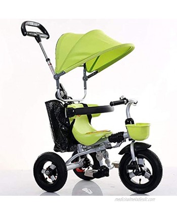 NUBAO Stroller Wagon Baby Trike Foldable,4 in 1 Childrens Folding Tricycle Walker Bike for 6 Months to 5 Years Foldable 3 Wheel Push Weight 30 kg Color : Green Over 1 Year Old Girl Gifts
