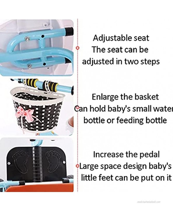 NUBAO Stroller Wagon Children's Tandem Bike Tricycle Solid Tires Storage Basket Built-in Safety Features Kids Multifunction Trike Perfect Two Children Ages 1-6 Years Old Over 1 Year Old Girl Gifts