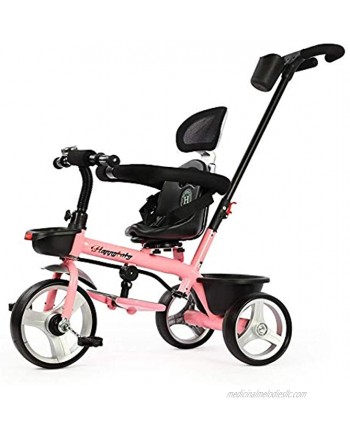 NUBAO Stroller Wagon Kids Trike Tricycle,2-in-1 Push Along Trike with Parent Handle and Secure Design Ages 15 Months+ Color : Pink Over 1 Year Old Girl Gifts