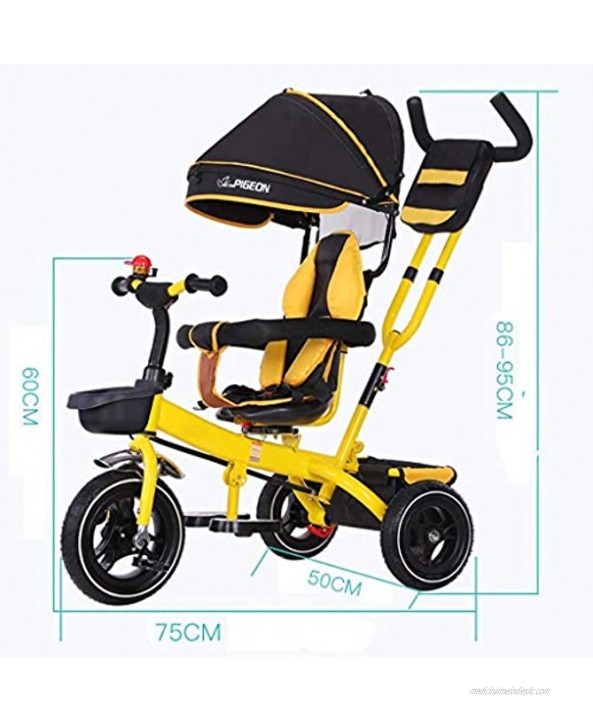 NUBAO Stroller Wagon Kids' Trikes Tricycle Children Pedal 3 Wheelers Buggy Push 4 in 1 Canopy Prime Rotating Seat Outdoor 18 Months-6 Years Old Color : Red Over 1 Year Old Girl Gifts