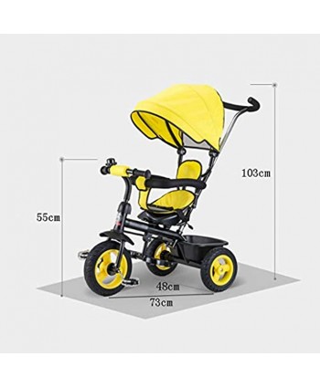 NUBAO Stroller Wagon Stroller Kids Pedal Trike Bike Bicycle Height Adjustable Push Handle Children's Tricycle Carbon Steel Material Baby Stroller Pushchair Color : Red Over 1 Year Old Girl Gifts