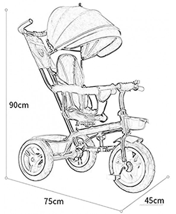 Stroller Wagon Baby Tricycle Toddler Stroller,Trolley 1 Year Old 2 Years Old Kids Bike Multifunction Children's Tricycle With Awning Best Choice For Baby Birthday Gifts Color : Green over 1 year old